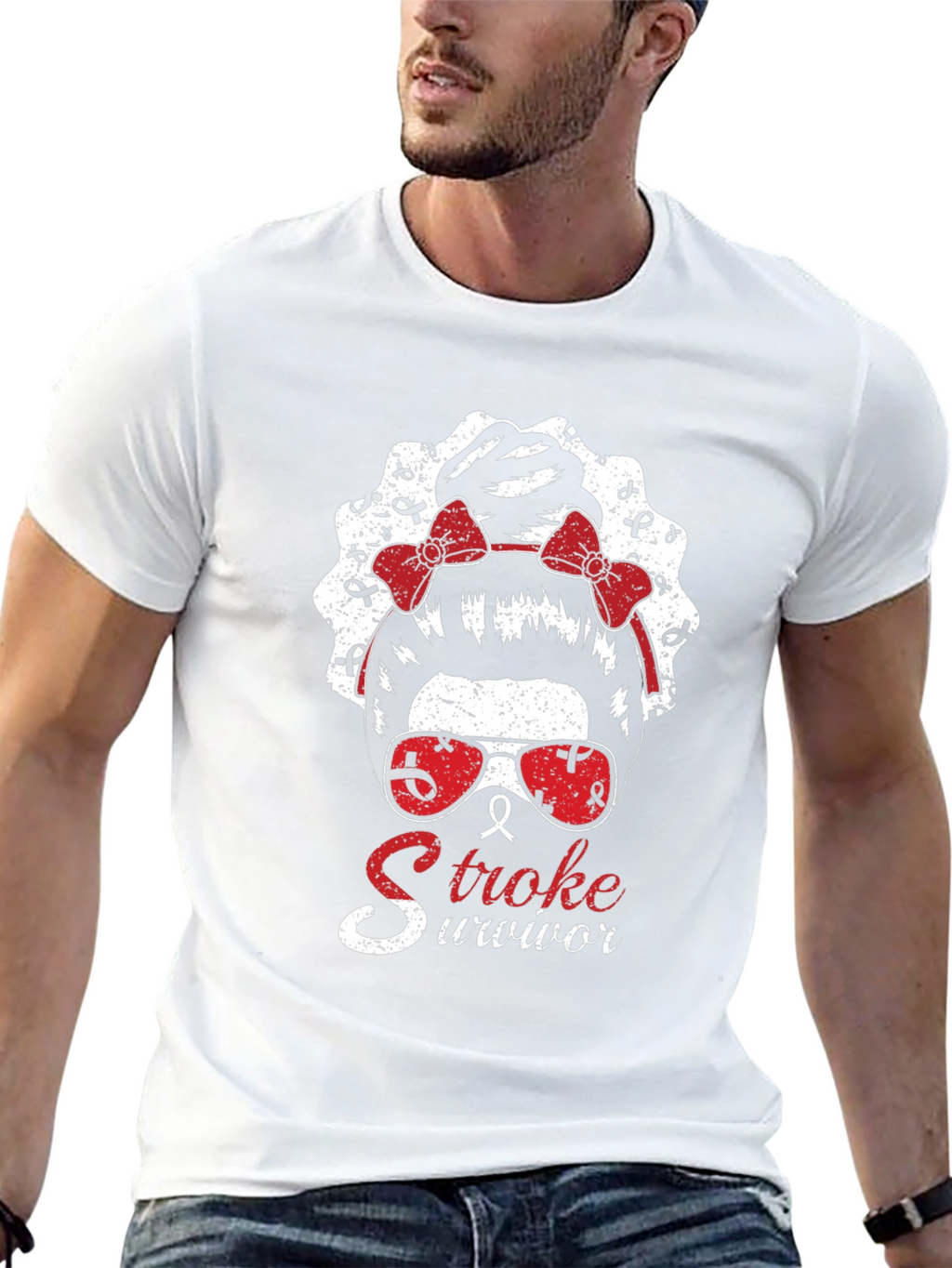 Stroke Survivor Messy Bun T-Shirt