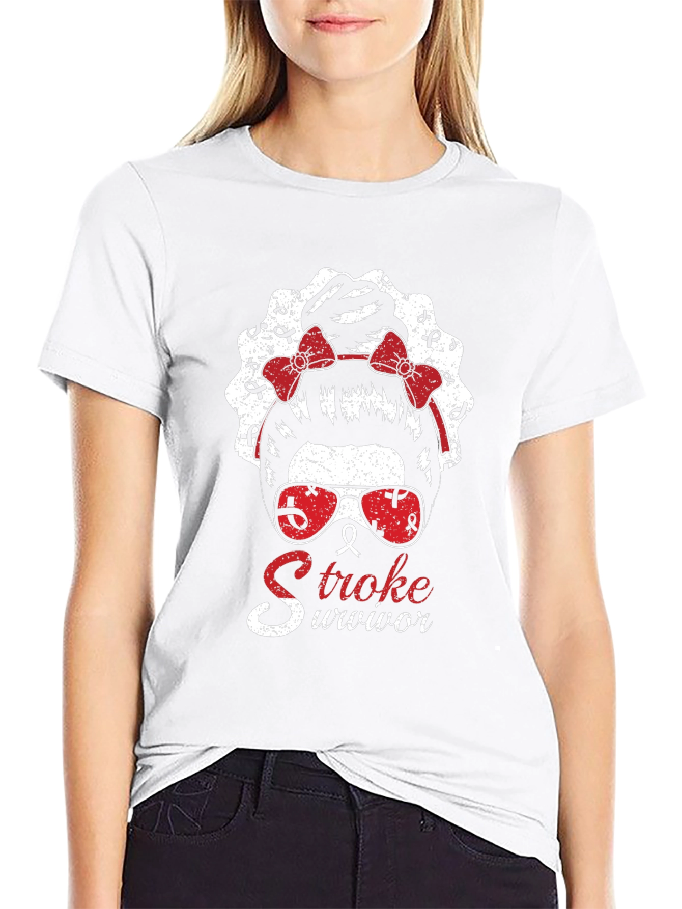 Stroke Survivor Messy Bun T-Shirt