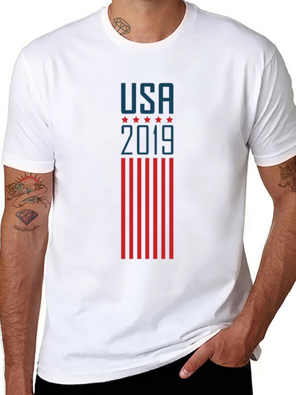USA 2019 Patriotic Graphic Tee - Black