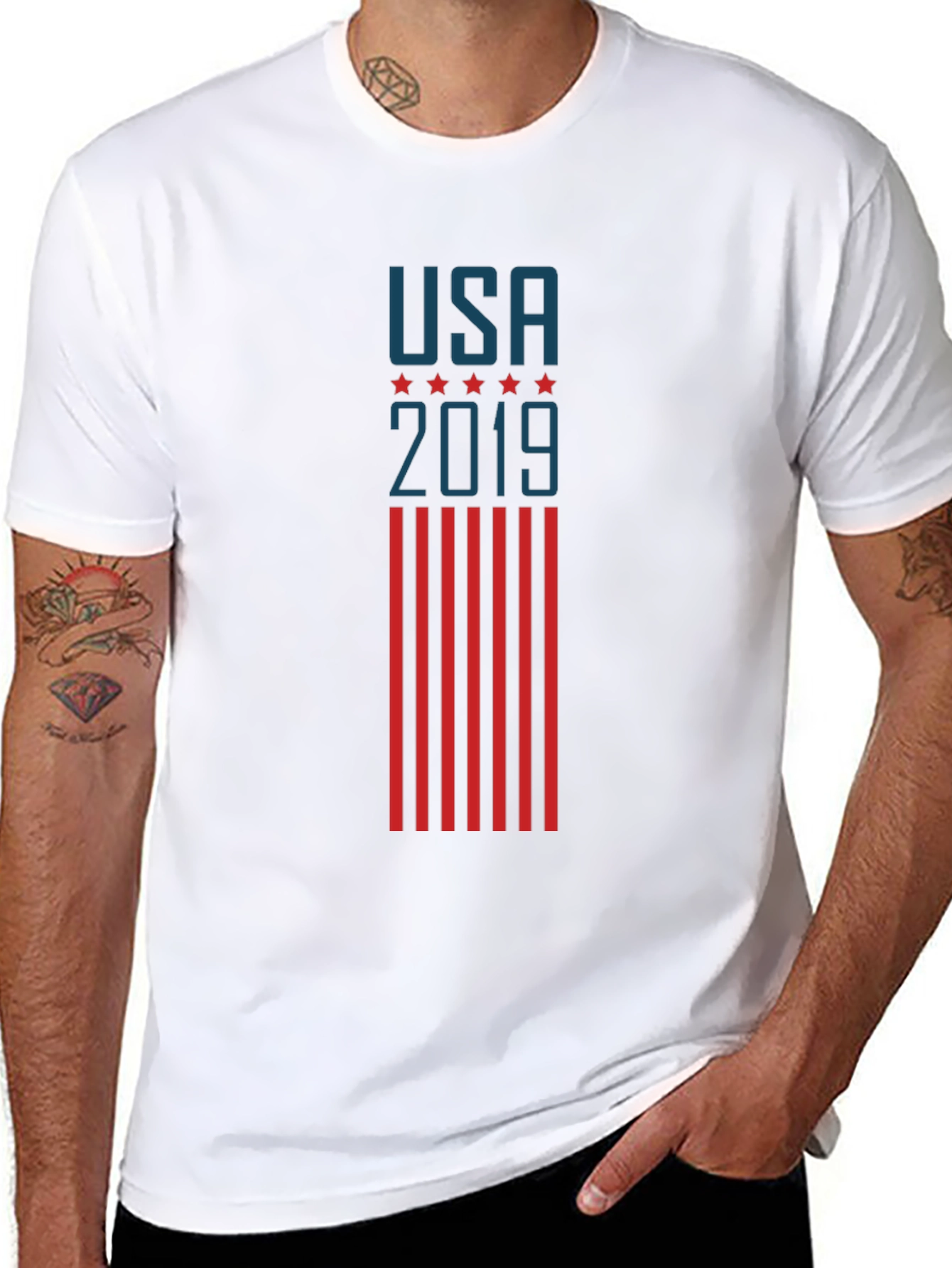 USA 2019 Patriotic Graphic Tee - Black