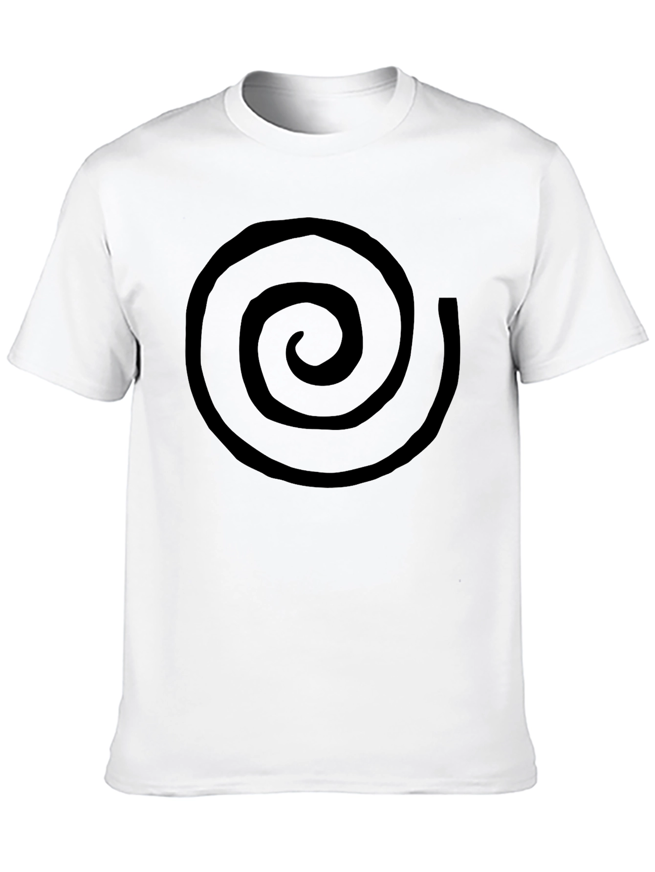 Black Spiral Graphic Tee - Casual Cotton T-Shirt