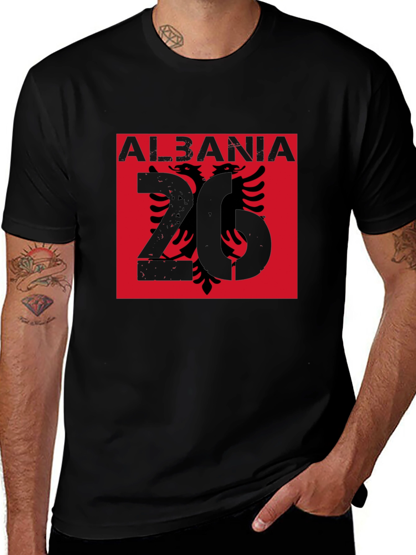 Albania Eagle Graphic Tee - Black