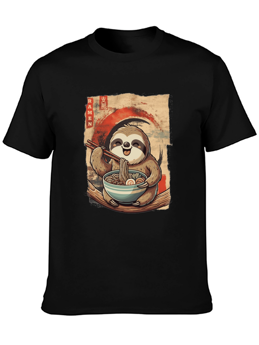 Sloth Ramen T-Shirt - Cute Anime Style