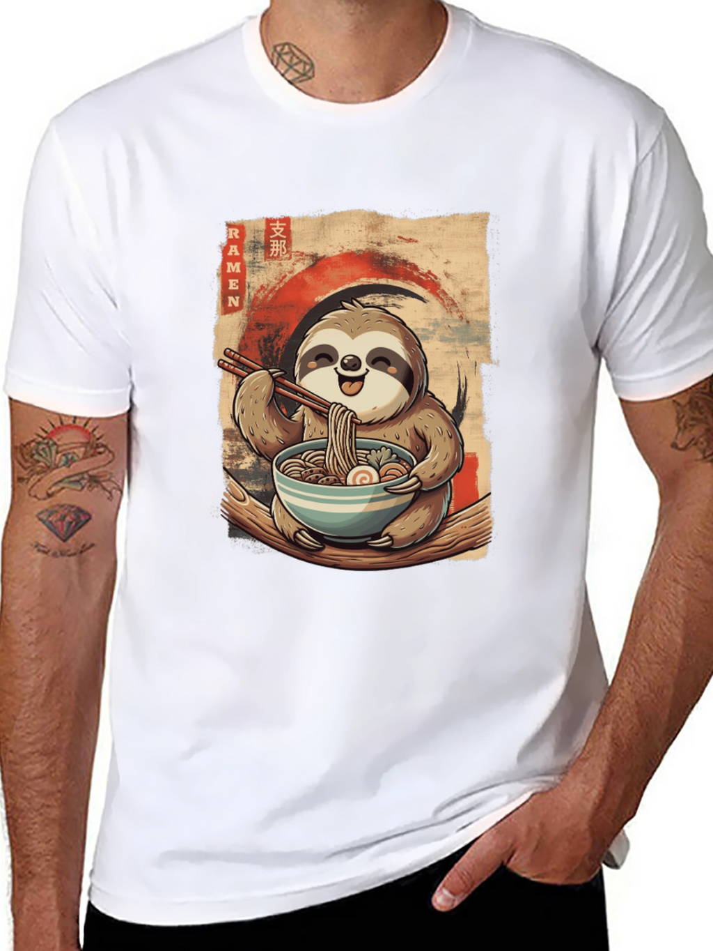 Sloth Ramen T-Shirt - Cute Anime Style