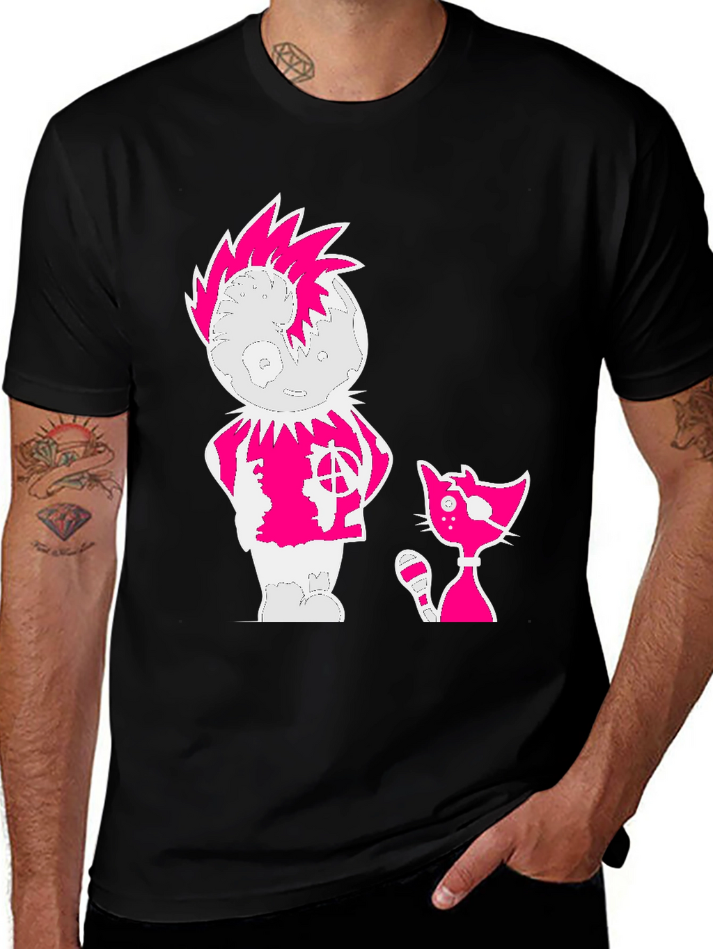 Punk Cartoon Graphic Tee