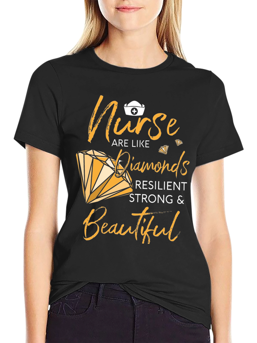 Nurse Diamond T-Shirt - Resilient Strong & Beautiful