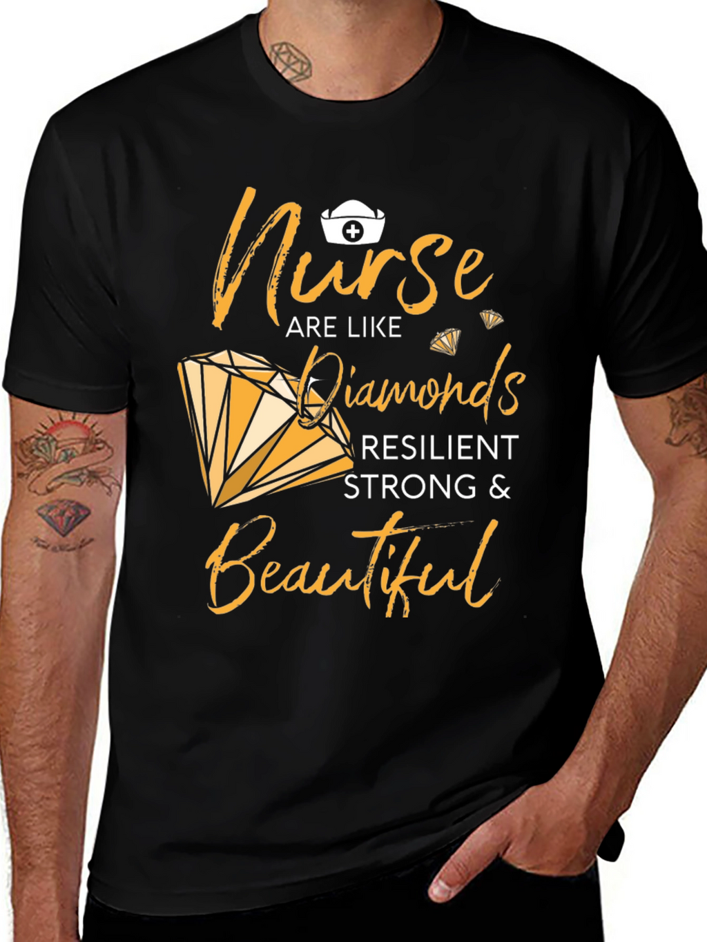 Nurse Diamond T-Shirt - Resilient Strong & Beautiful