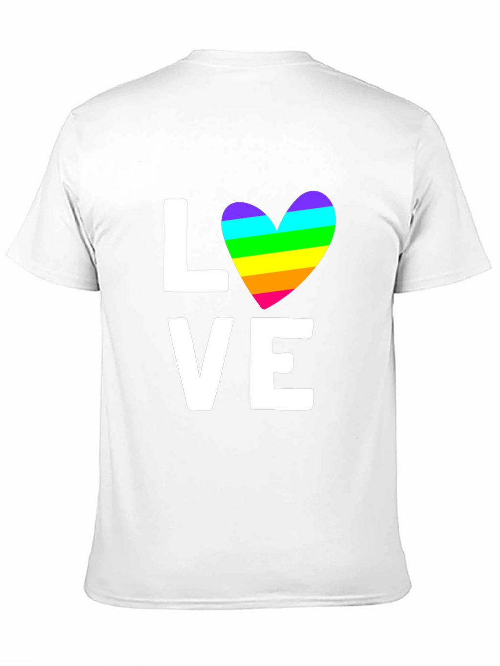 Love Rainbow Heart Graphic Tee - Black