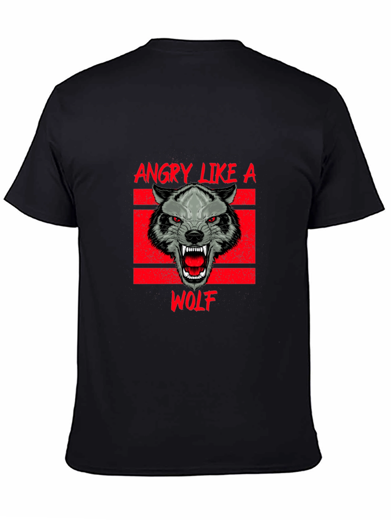 Angry Like a Wolf Black T-Shirt