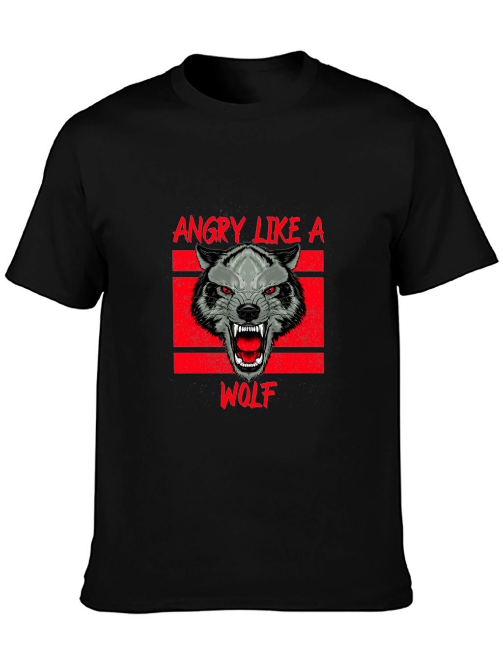 Angry Like a Wolf Black T-Shirt