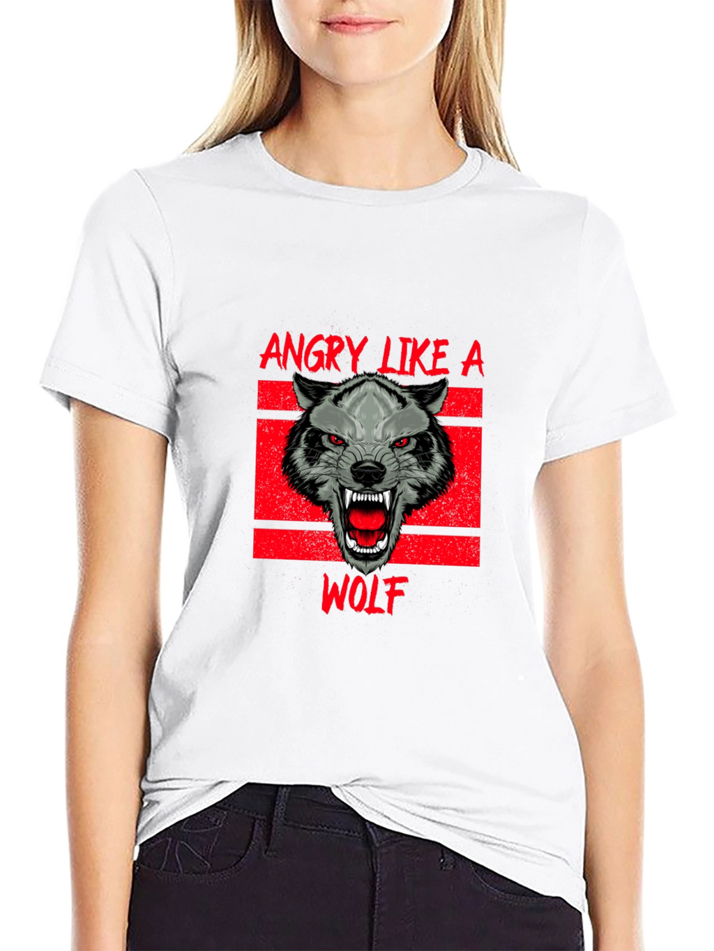 Angry Like a Wolf Black T-Shirt