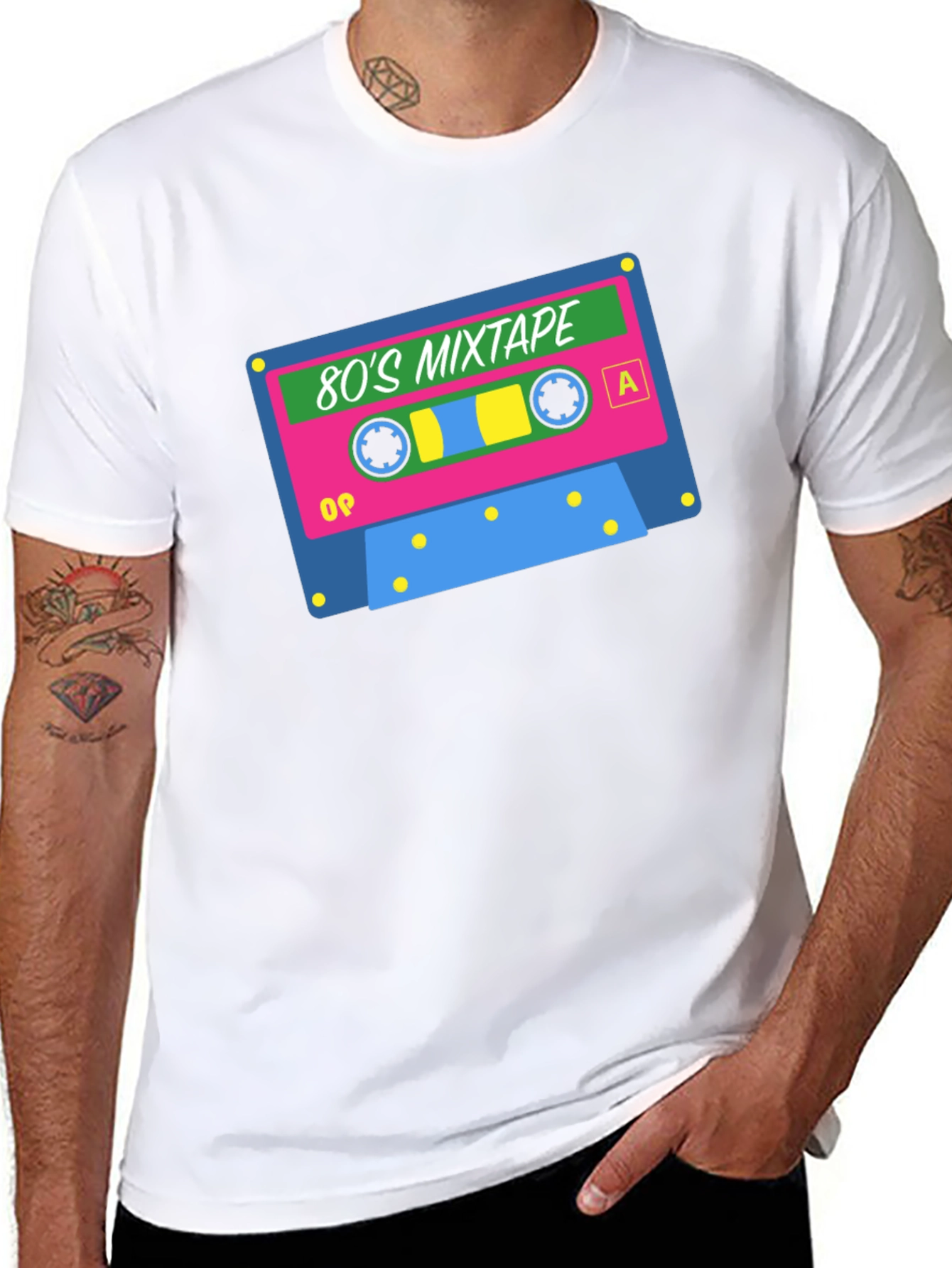 Retro 80s Mixtape Graphic T-Shirt - Black