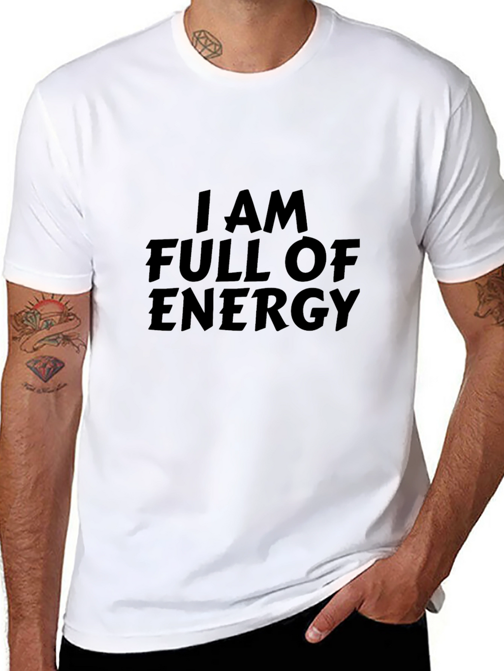 Energetic Graphic Tee - Full of Energy Statement Shirt