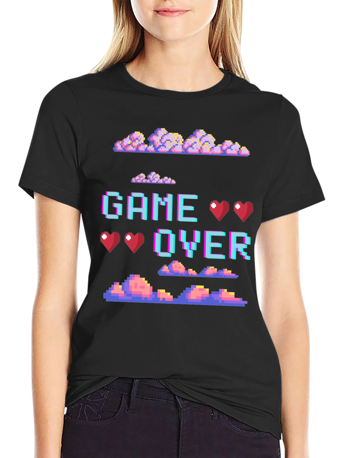 Retro Pixel Game Over Graphic Tee