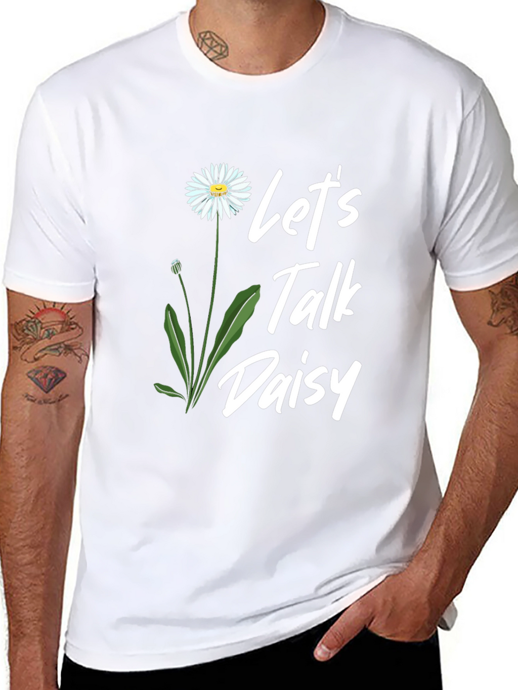 Lets Talk Daisy Black T-Shirt