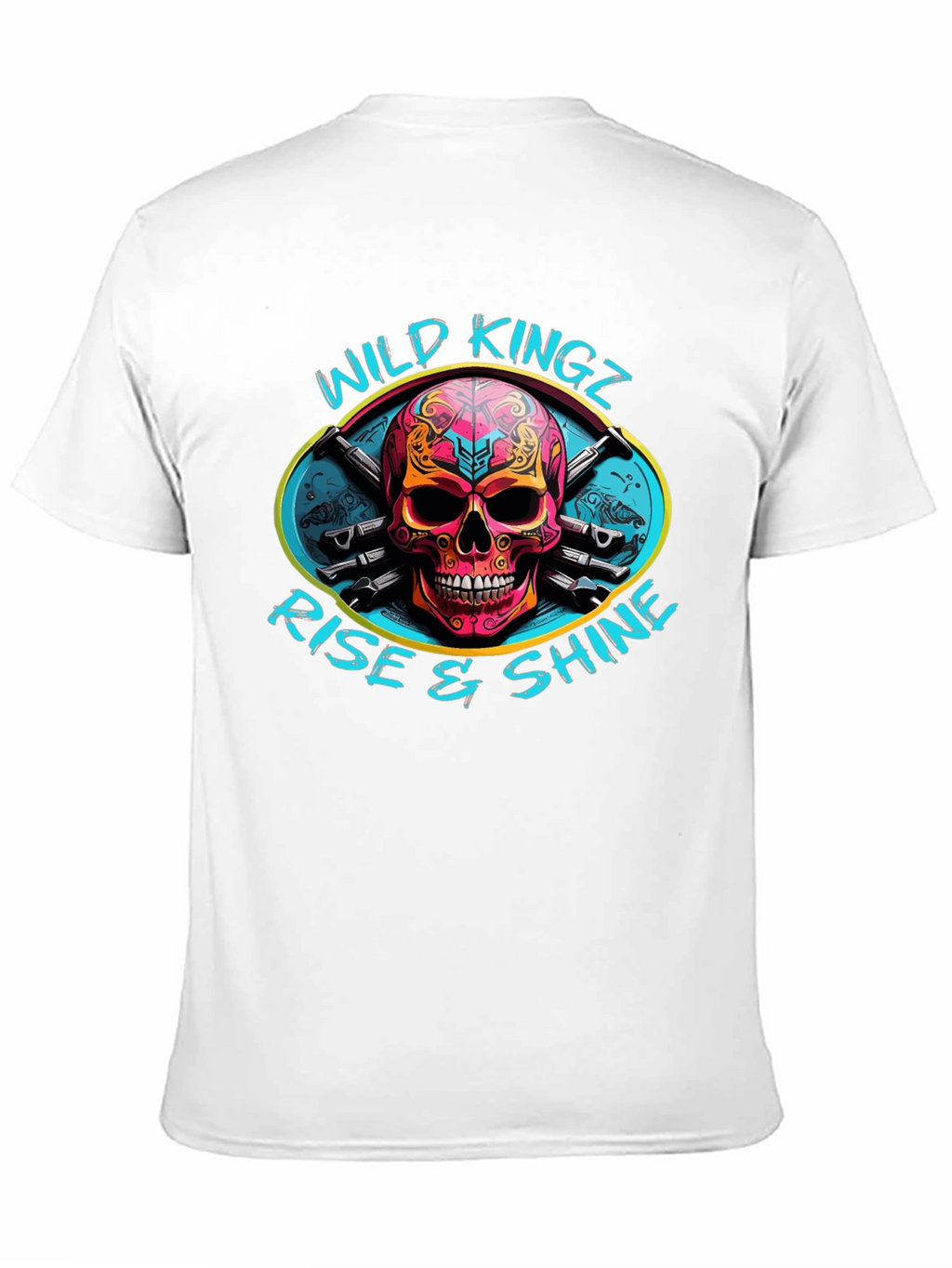 Wild Kingz Skull Graphic Black T-Shirt