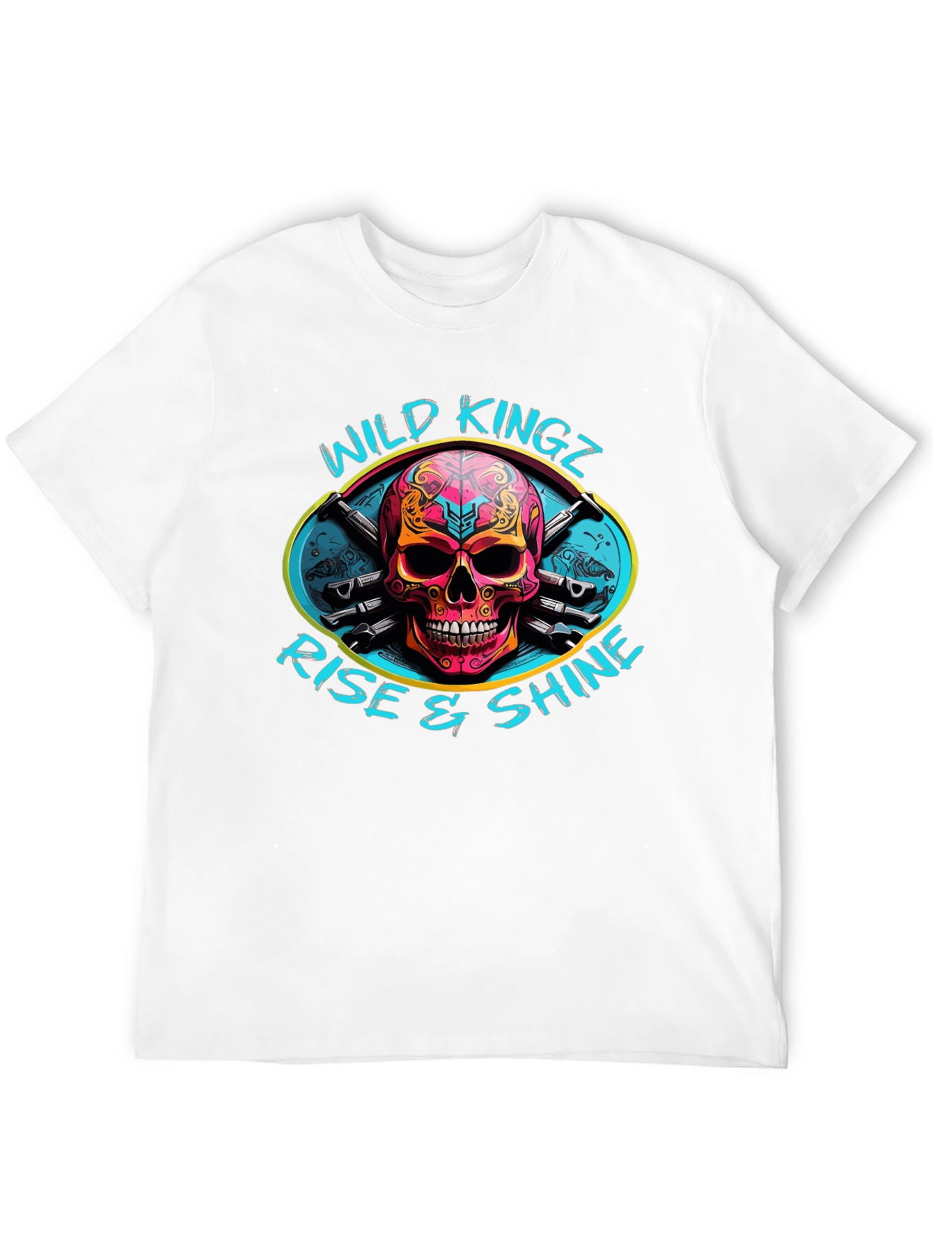 Wild Kingz Skull Graphic Black T-Shirt