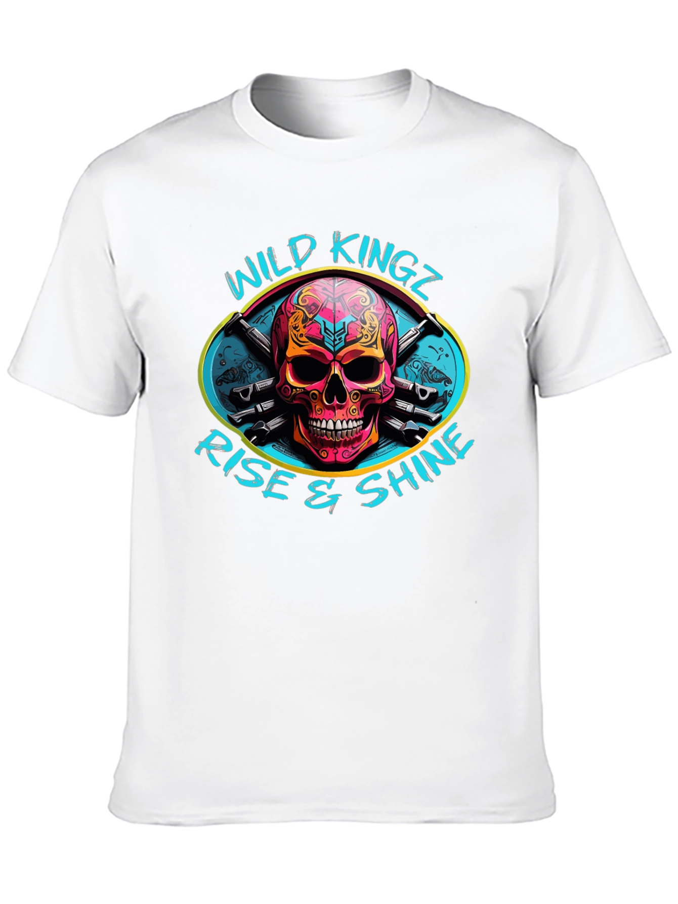 Wild Kingz Skull Graphic Black T-Shirt