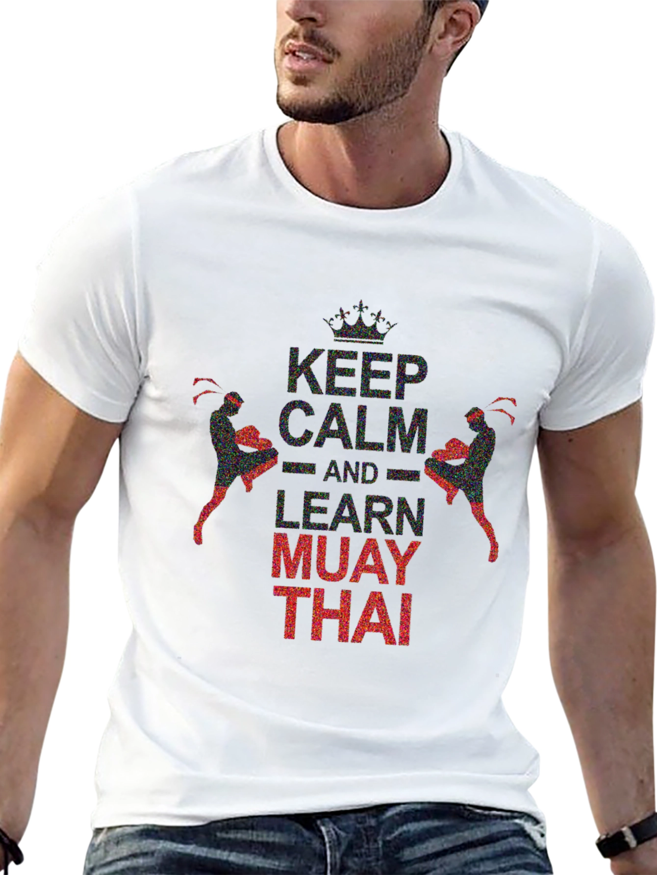 Keep Calm Learn Muay Thai Black Graphic Tee