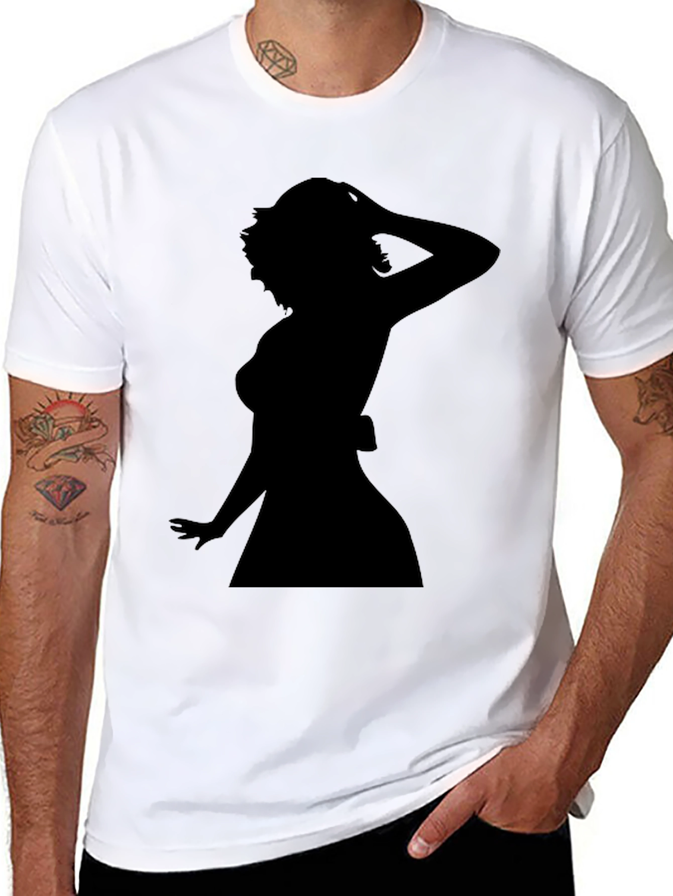 Silhouette Woman Graphic Tee - Black Unisex T-Shirt