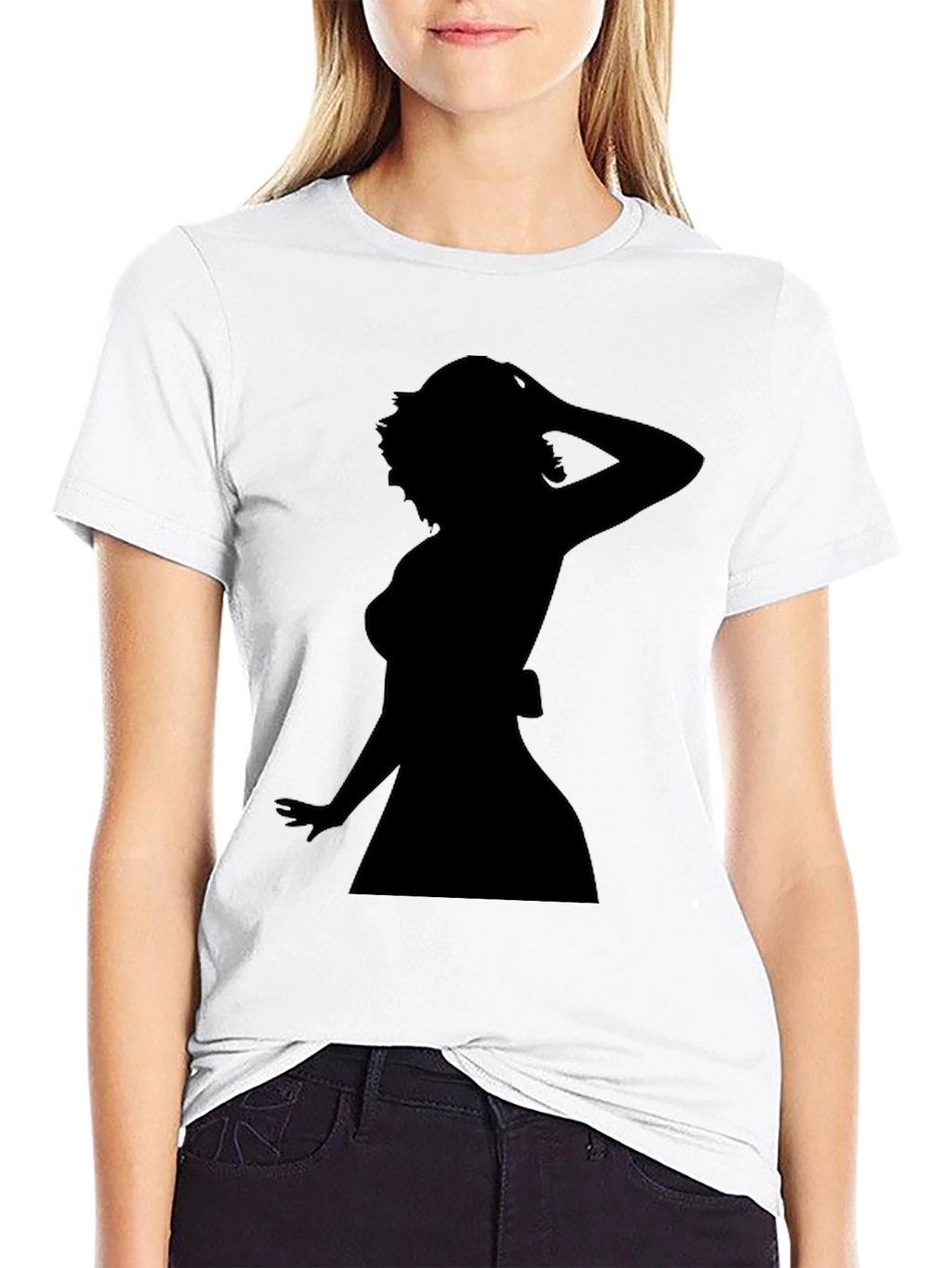 Silhouette Woman Graphic Tee - Black Unisex T-Shirt