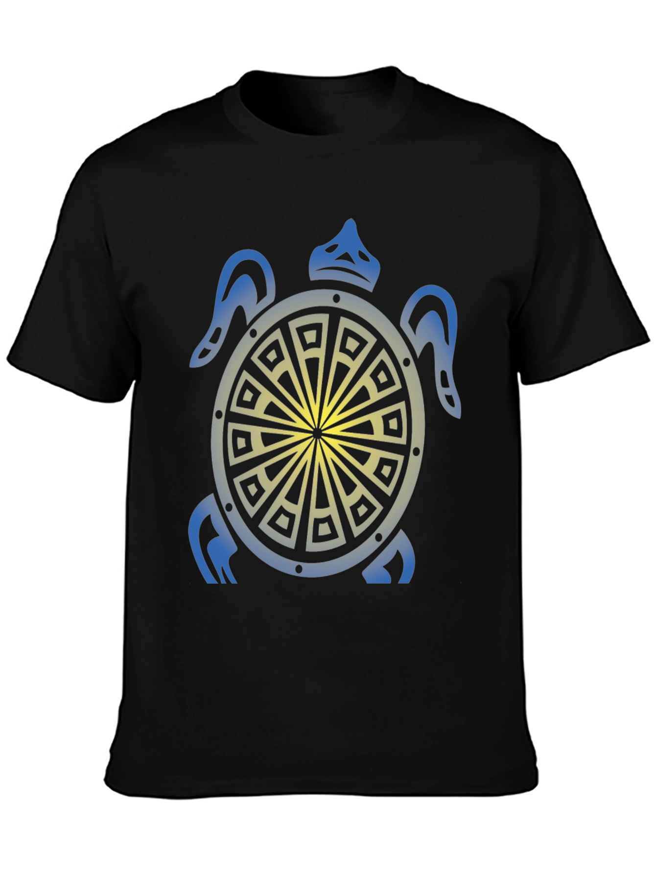 Turtle Graphic Tee - Black Tribal Design Shirt