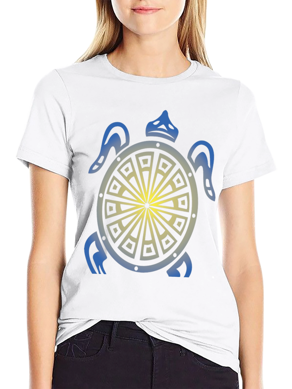 Turtle Graphic Tee - Black Tribal Design Shirt