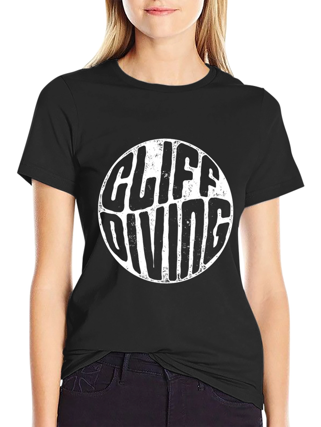 Cliff Diving Graphic Tee - Black