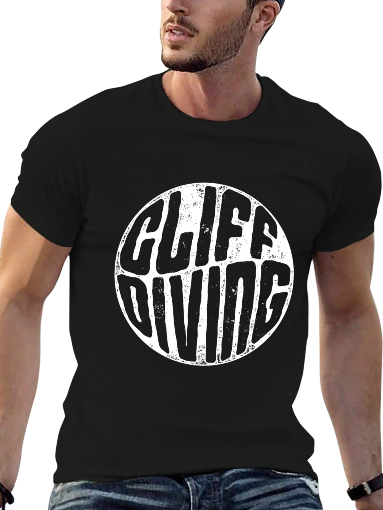 Cliff Diving Graphic Tee - Black