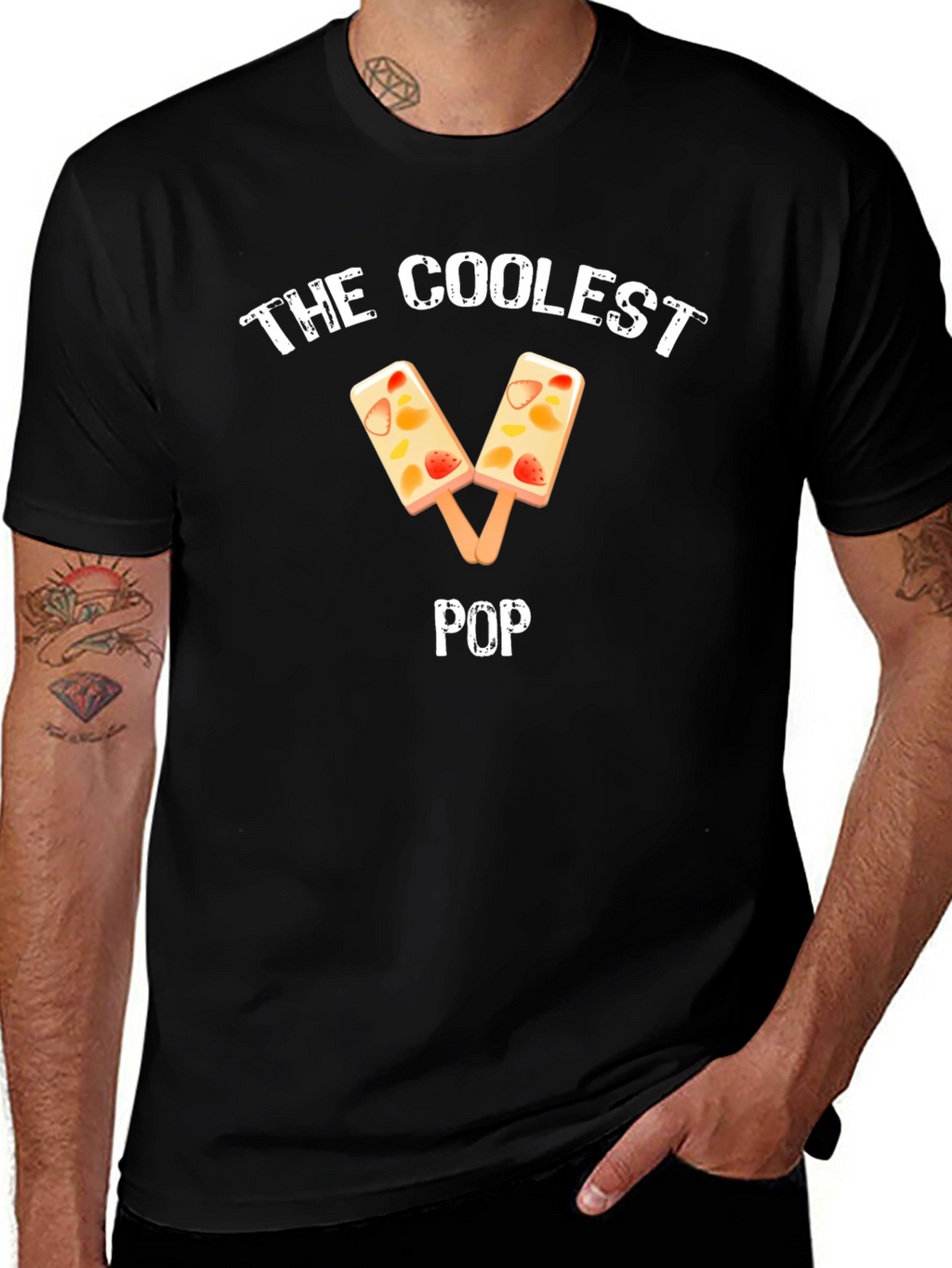 Coolest Pop Fruit Popsicle Black T-Shirt