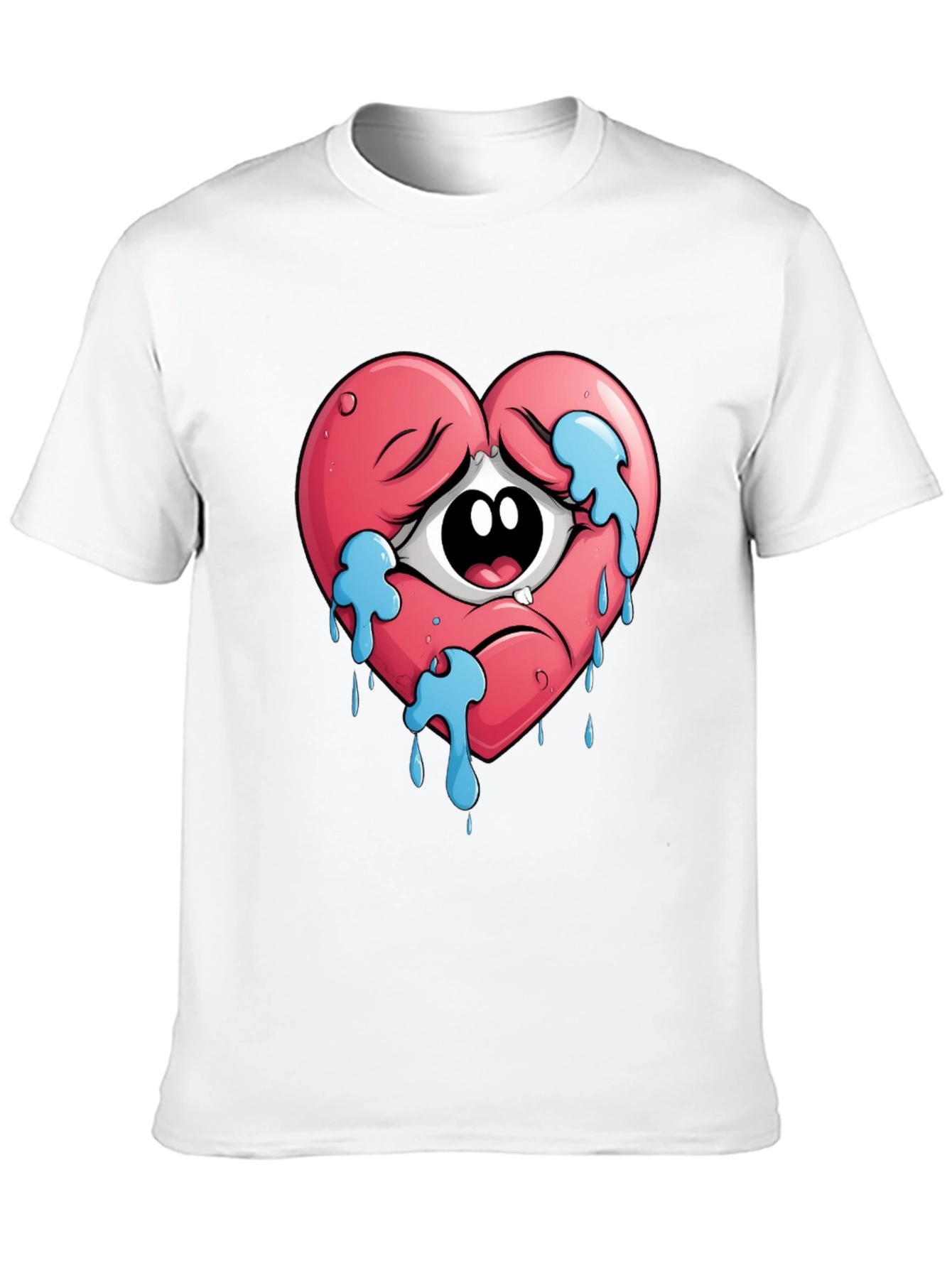 Sad Heart Crying Eye Graphic Tee - Unisex