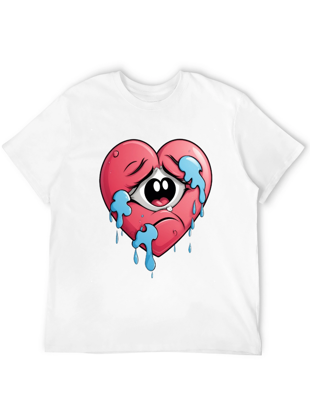 Sad Heart Crying Eye Graphic Tee - Unisex