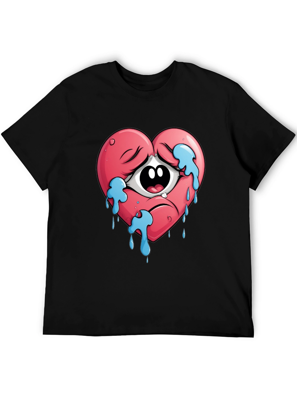 Sad Heart Crying Eye Graphic Tee - Unisex
