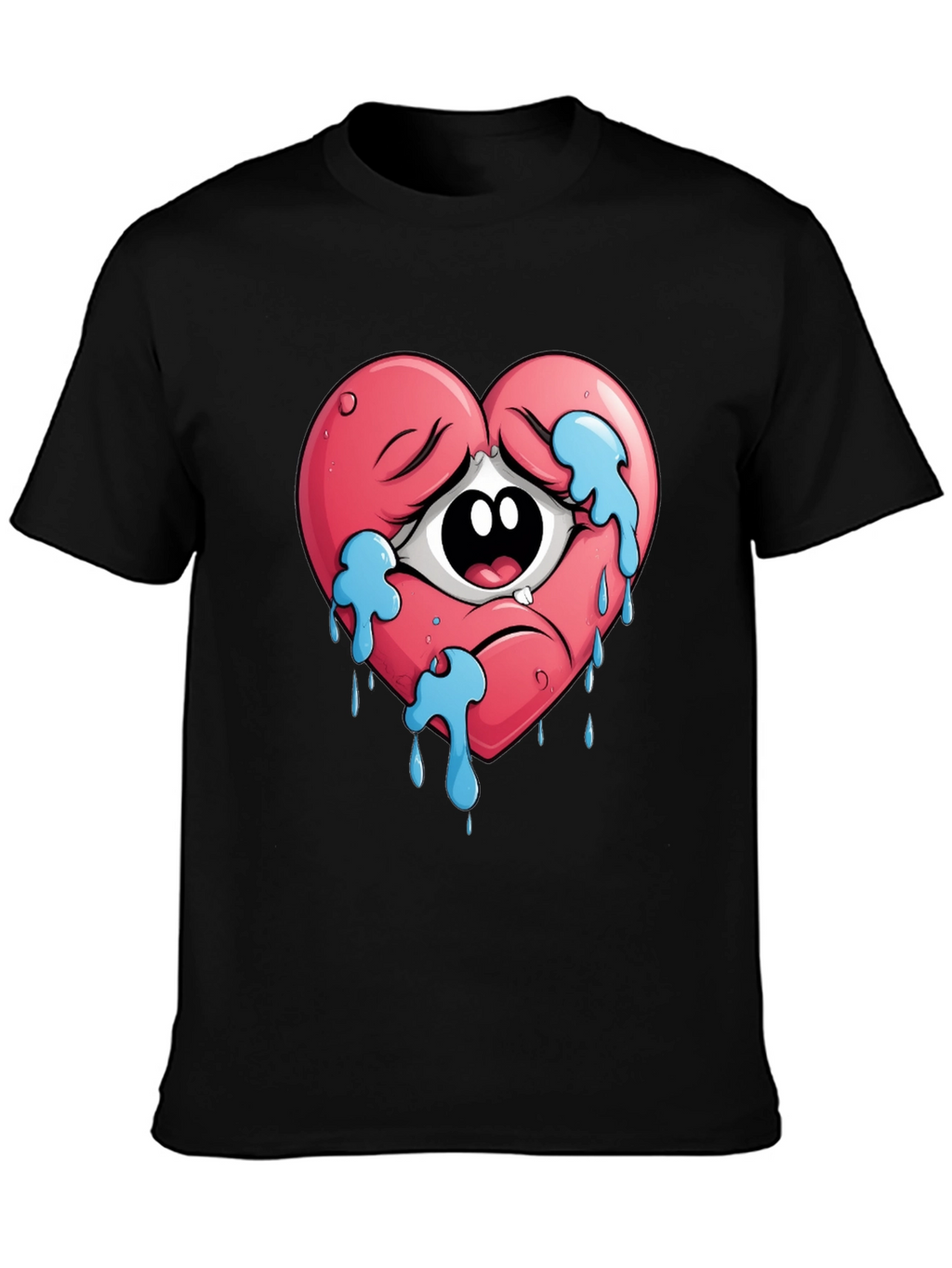 Sad Heart Crying Eye Graphic Tee - Unisex