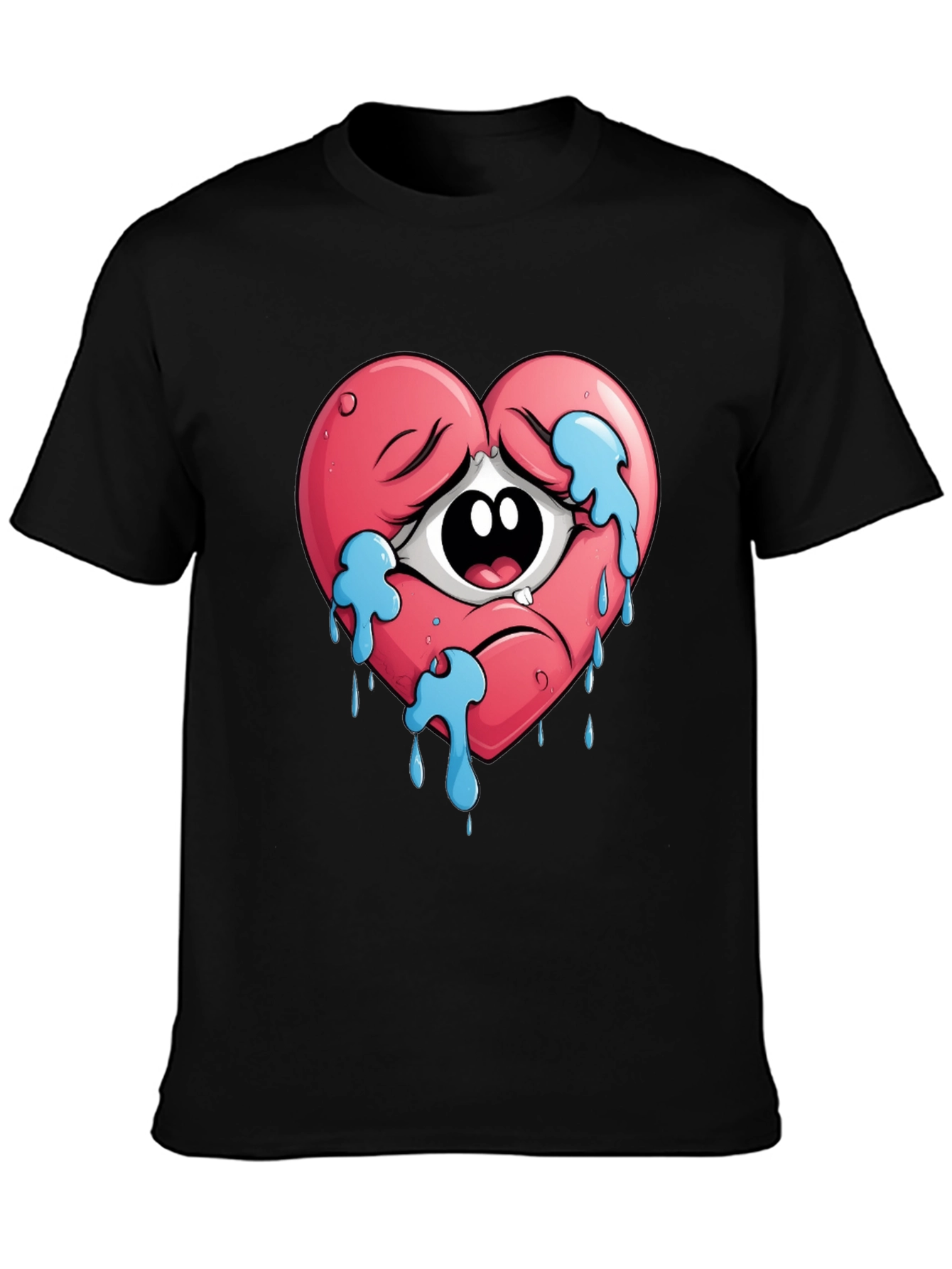 Sad Heart Crying Eye Graphic Tee - Unisex
