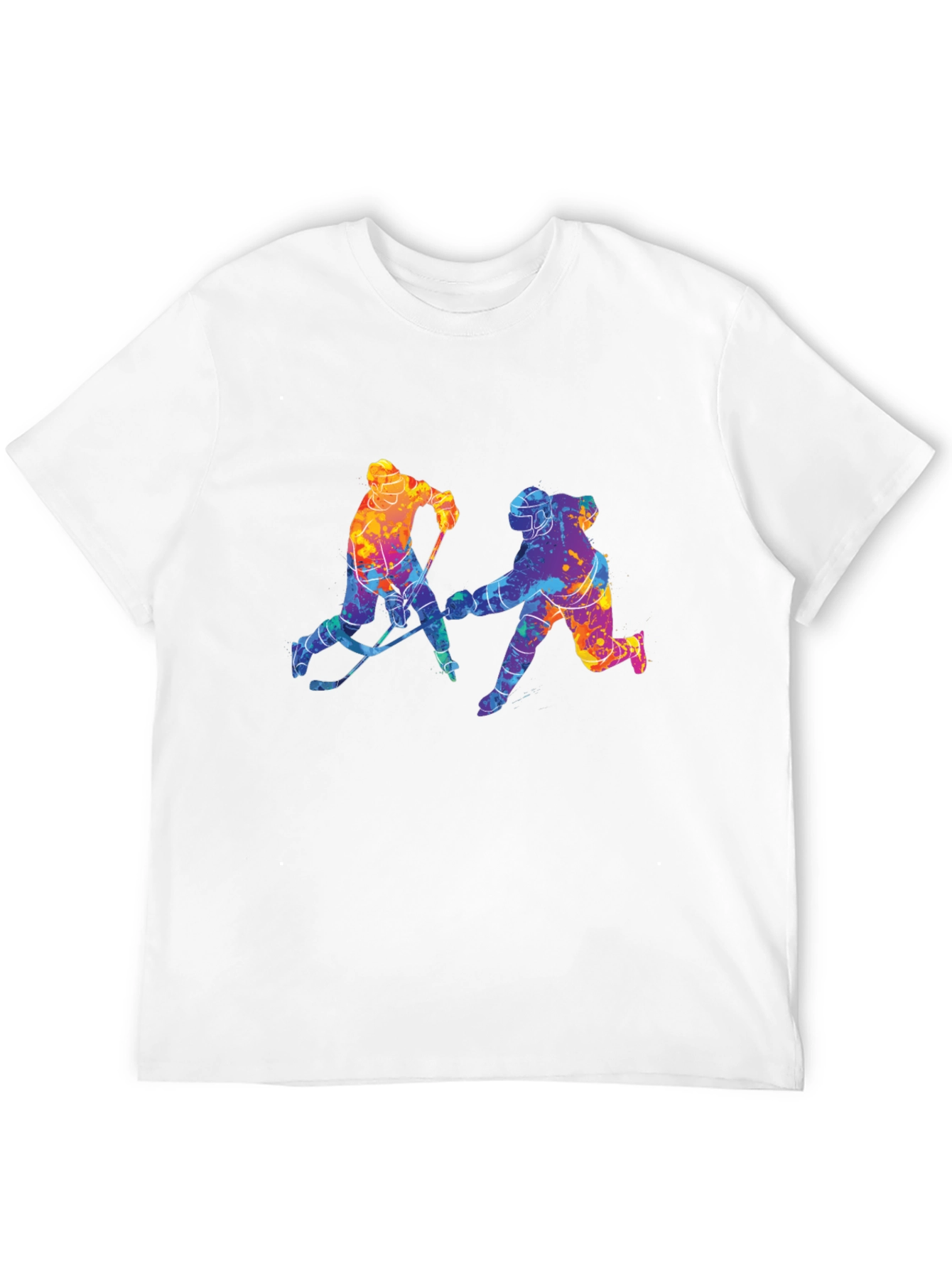 Colorful Hockey Players Graphic T-Shirt