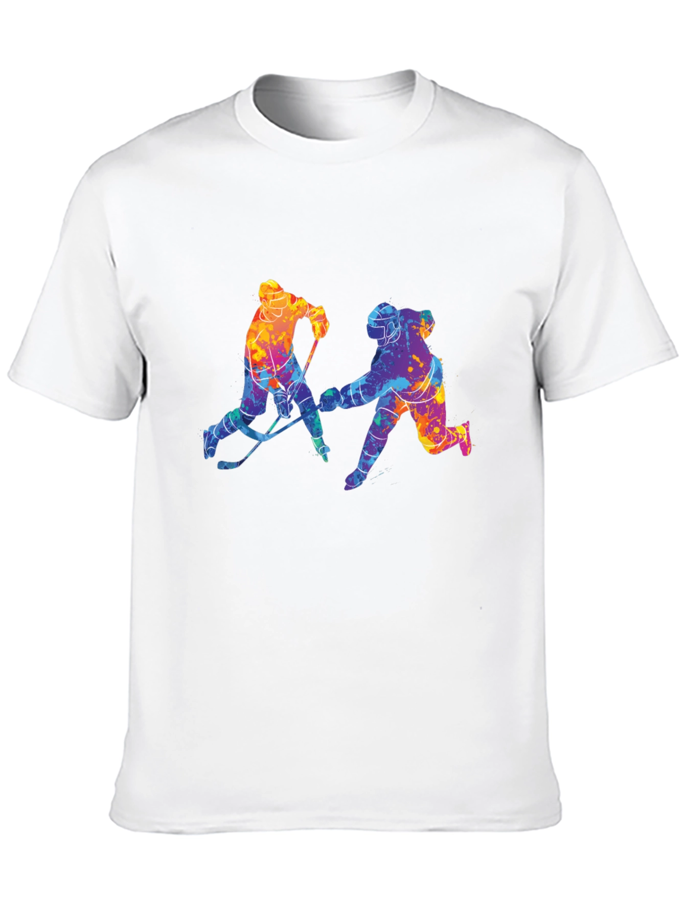 Colorful Hockey Players Graphic T-Shirt