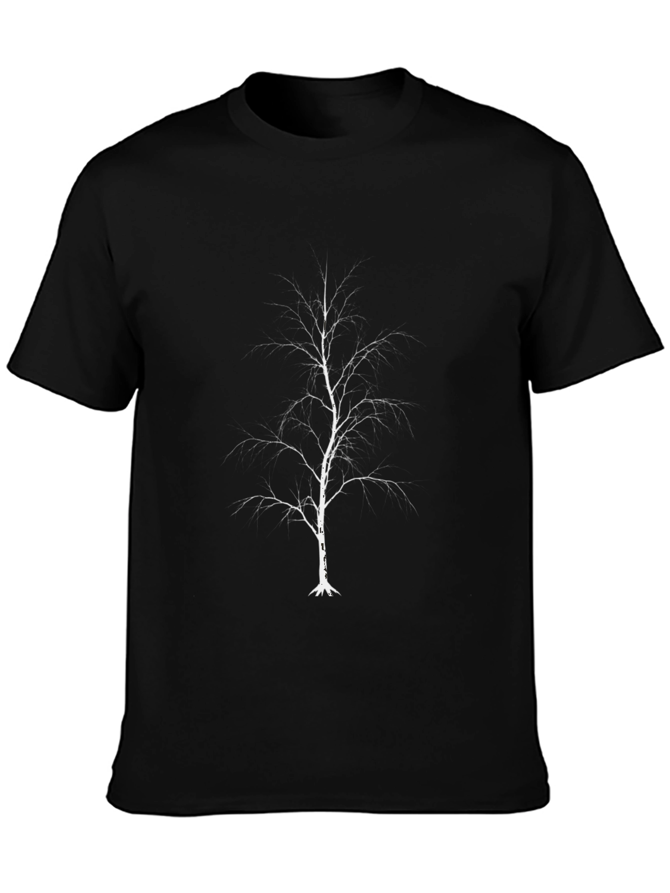 Black T-Shirt with Minimalist Tree Design