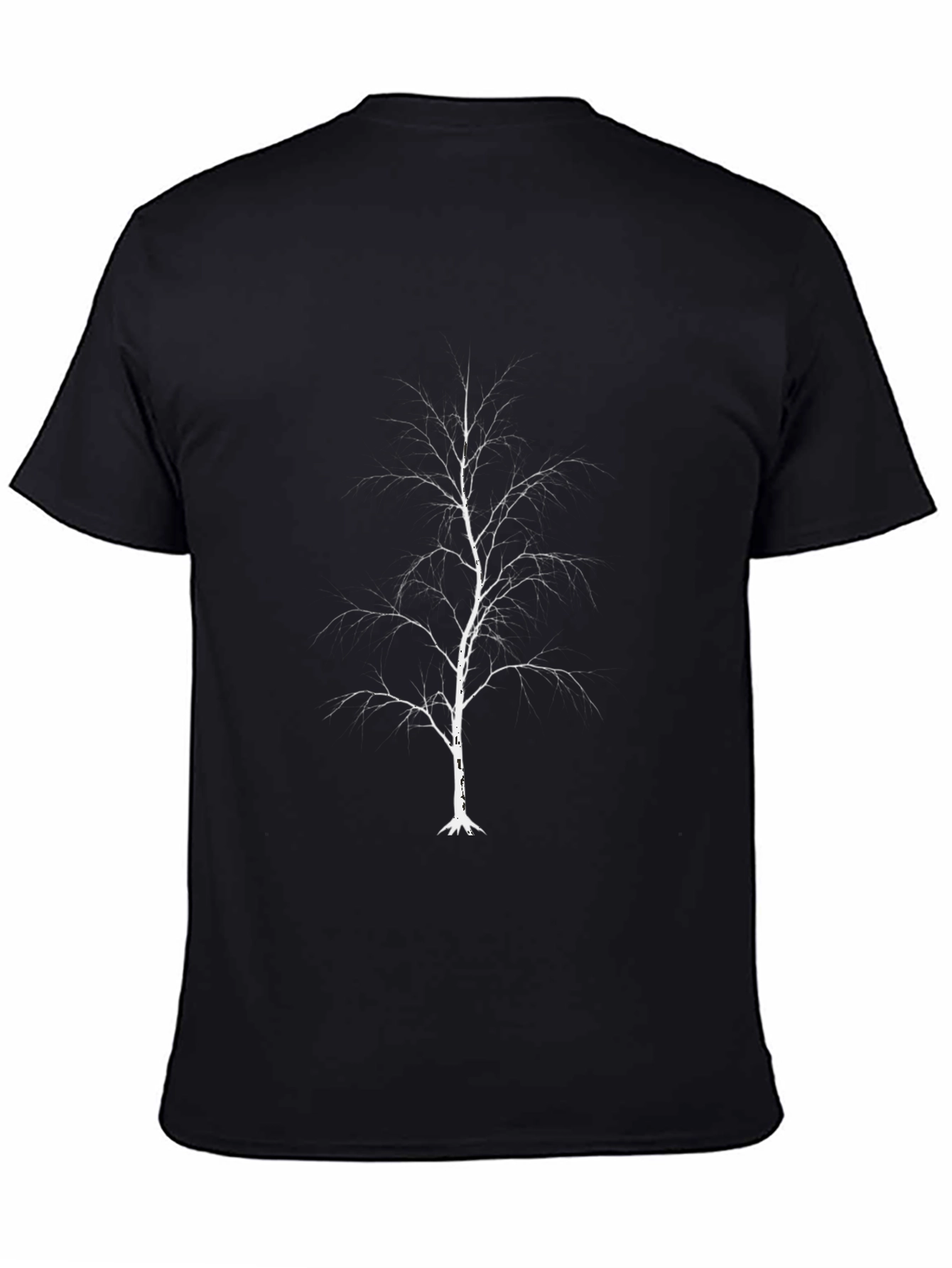 Black T-Shirt with Minimalist Tree Design