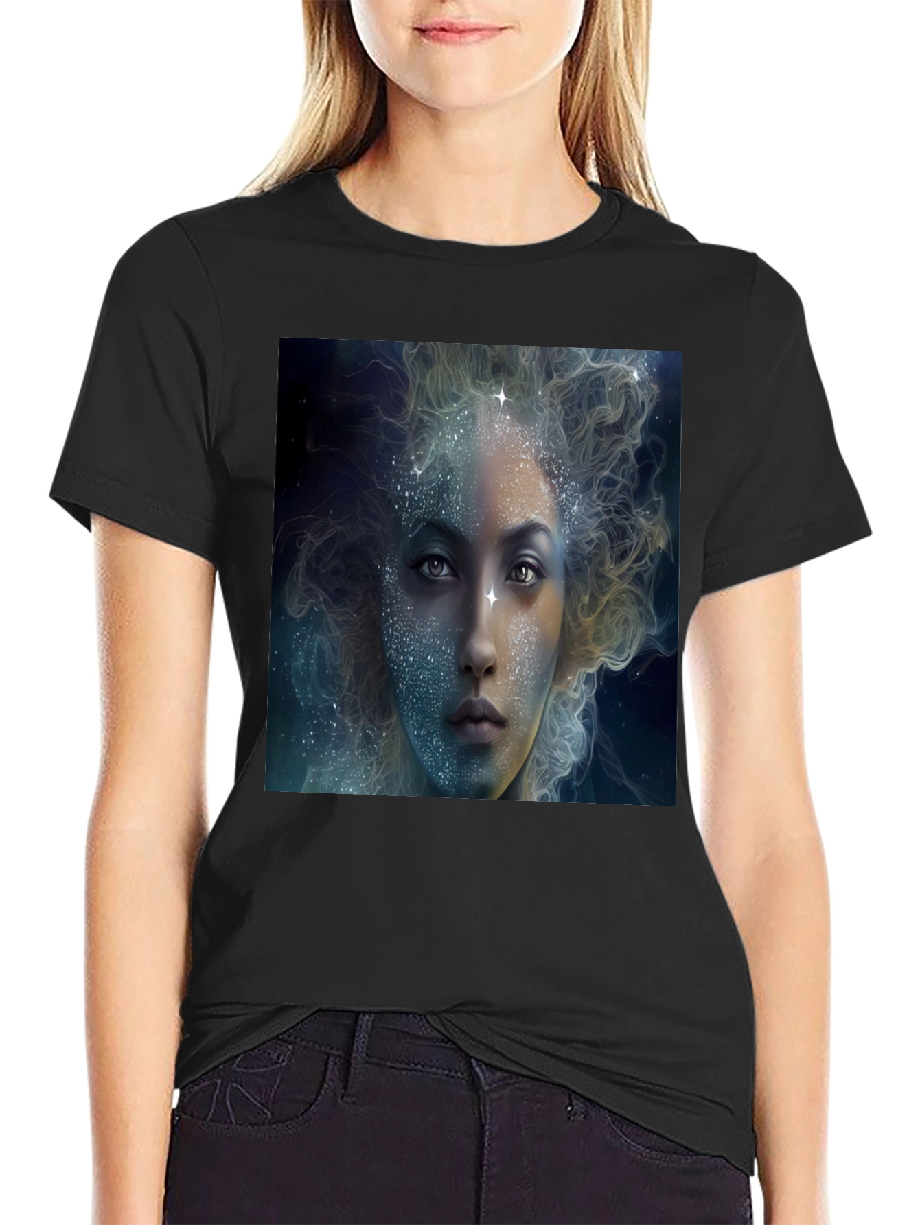 Cosmic Beauty Graphic Tee - Unisex Black T-Shirt