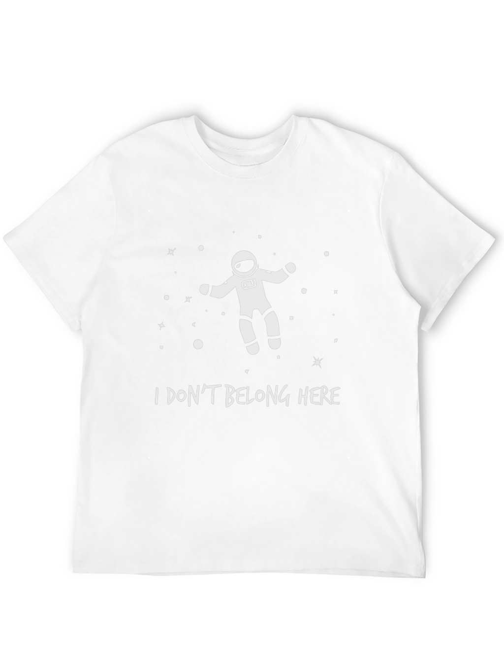 Astronaut I Dont Belong Here Black T-Shirt