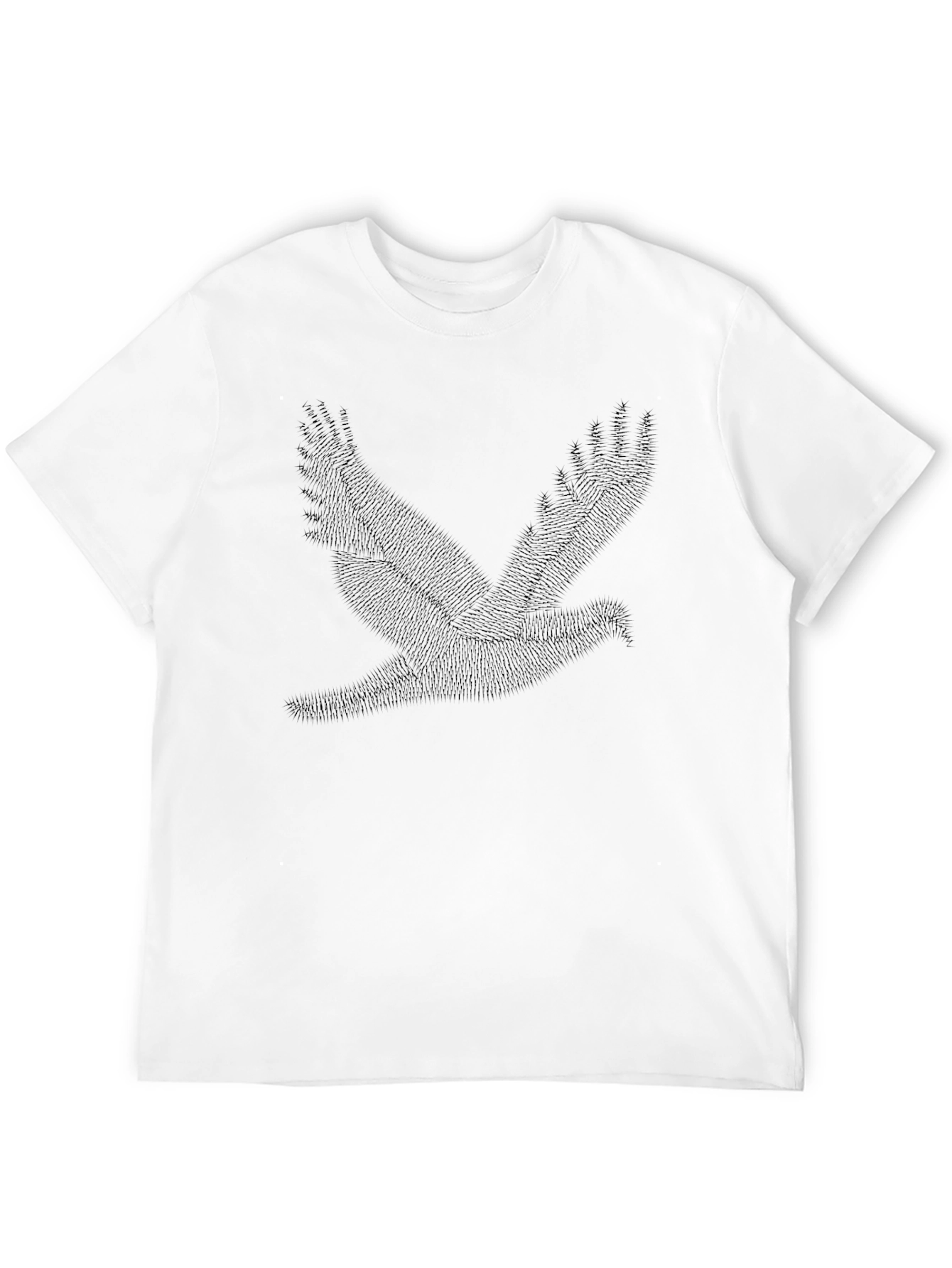Abstract Bird Print Black T-Shirt