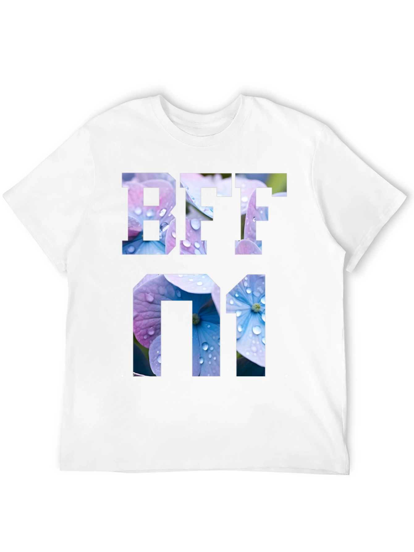 Floral BFF 01 Graphic Black T-Shirt