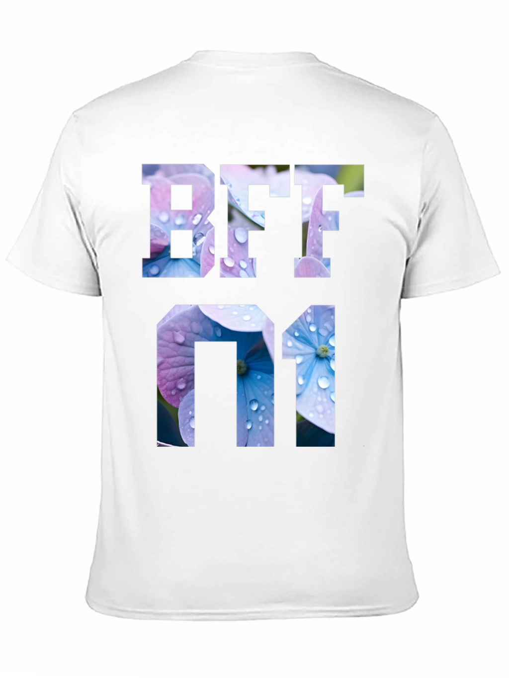 Floral BFF 01 Graphic Black T-Shirt