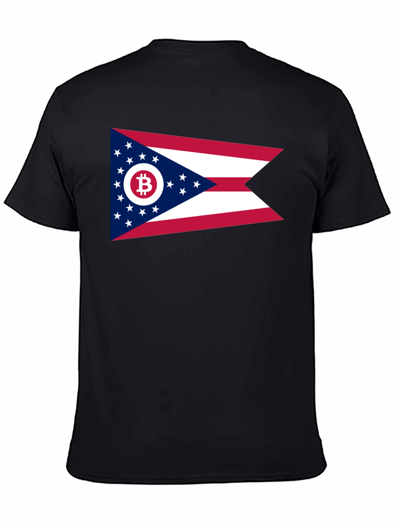 Ohio Bitcoin Flag Graphic Tee - Black