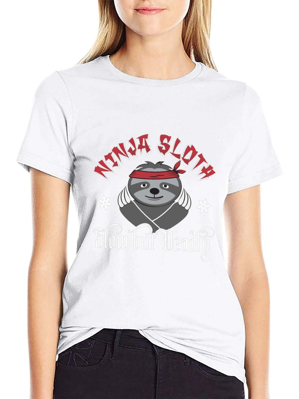 Ninja Sloth T-Shirt - Slow But Deadly Funny Tee