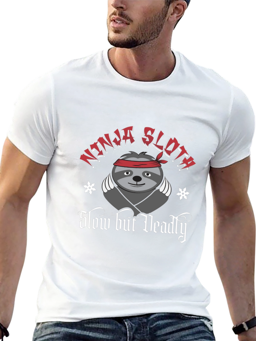 Ninja Sloth T-Shirt - Slow But Deadly Funny Tee