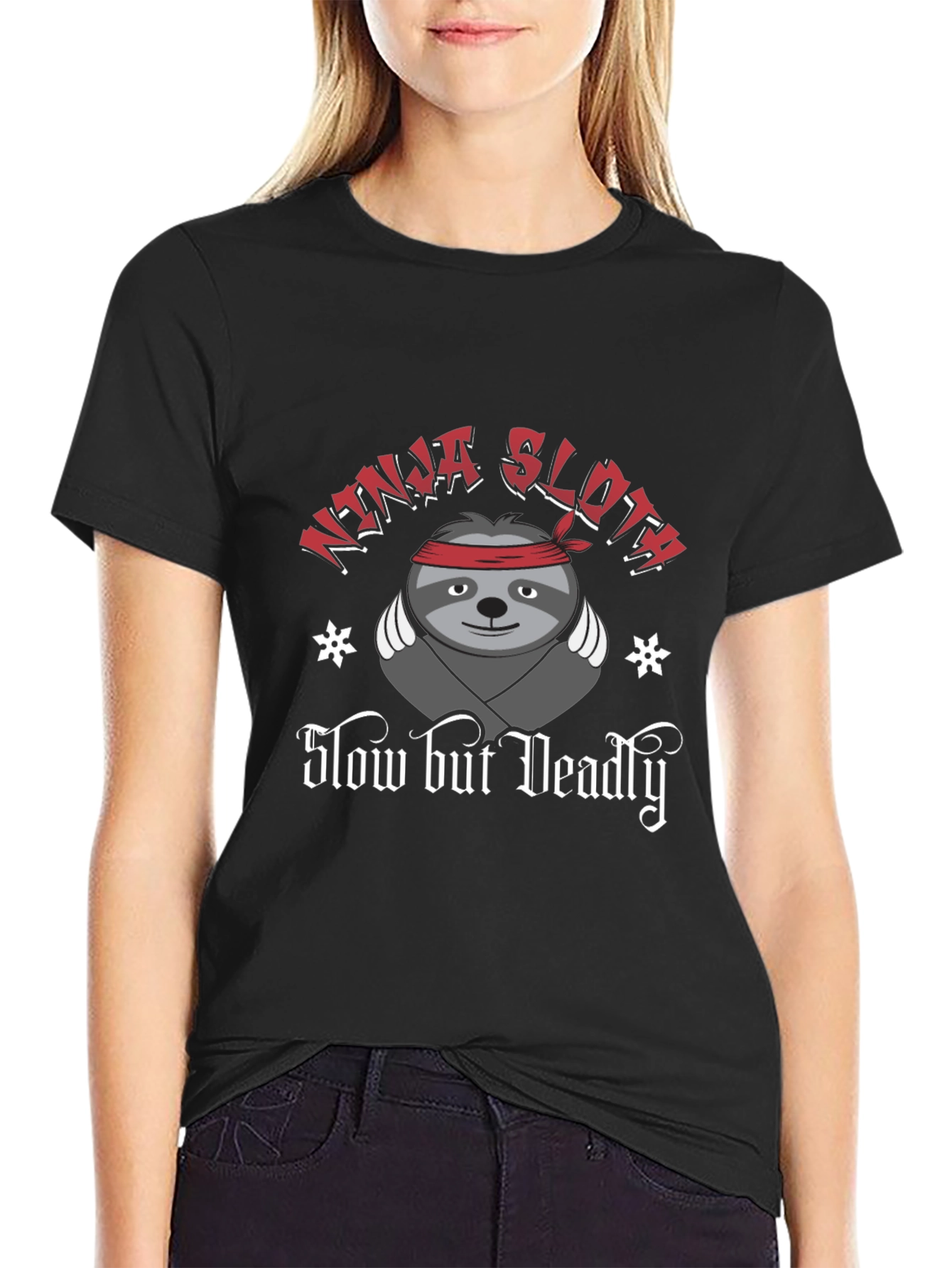 Ninja Sloth T-Shirt - Slow But Deadly Funny Tee