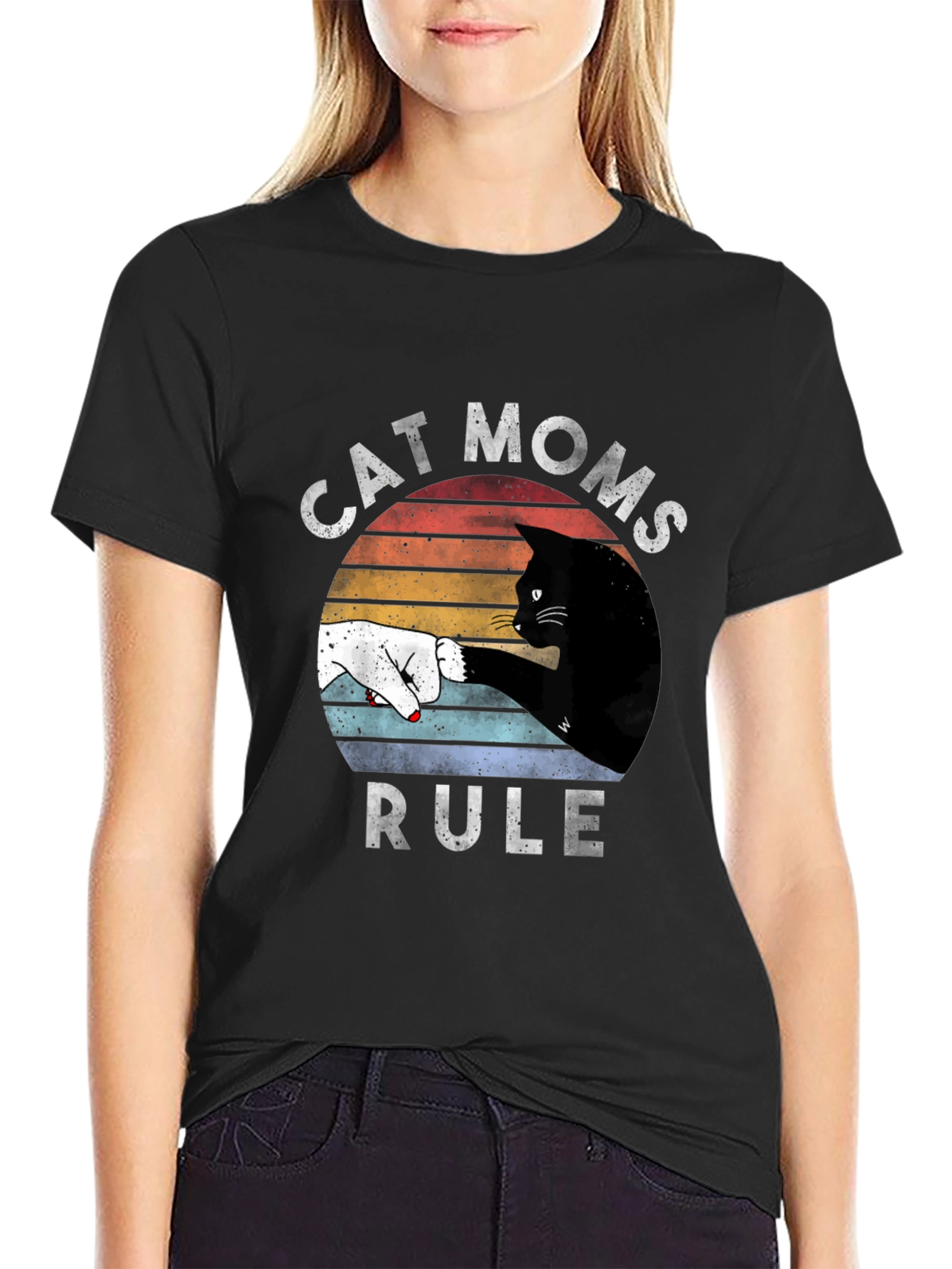 Cat Moms Rule Graphic Tee