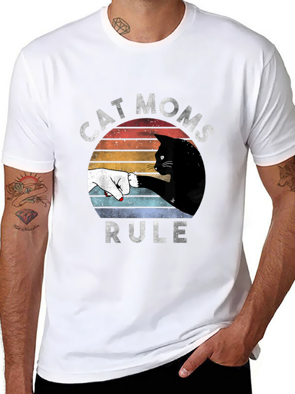 Cat Moms Rule Graphic Tee